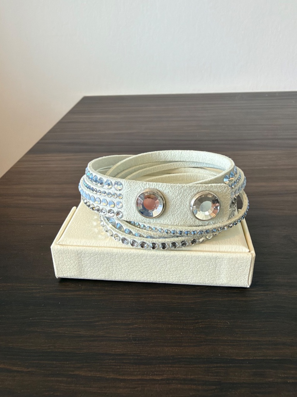 Swarovski Slake Light Grey Crystal Double Wrap Bracelet - Picture 5 of 6